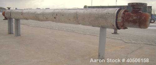 Used Mueller Shell and Tube Heat Exchanger, 250 square feet, horizontal. Carbon steel shell rated 125 psi at 600 deg F and -20 deg F at 125 psi. (73) 3/4" diameter x 18' long carbon steel tubes rated...