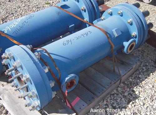 Used SGL Carbon Group Cylidrical Block Graphite Heat Exchanger. Approximately 25 square feet, vertical, model CK2. Service and process sides each rated 100 psi at 356 deg F. Openings: shell (2) 2", t...