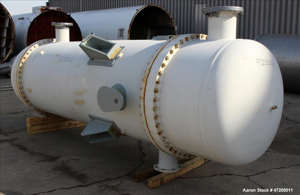 Unused- Perry Products Single Pass Shell & Tube Heat Exchanger, 4,143 Square Feet, Model FTS-48-4143, Vertical. Carbon steel shell rated 183 psi/Full Vacuum at -20 to 300 degrees F. (2110) 3/4" Diame...