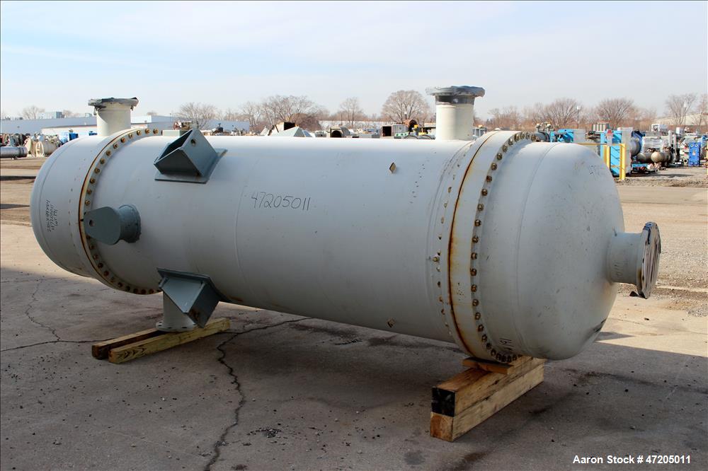 Unused- Perry Products Single Pass Shell & Tube Heat Exchanger, 4,143 Square Feet, Model FTS-48-4143, Vertical. Carbon steel shell rated 183 psi/Full Vacuum at -20 to 300 degrees F. (2110) 3/4" Diame...
