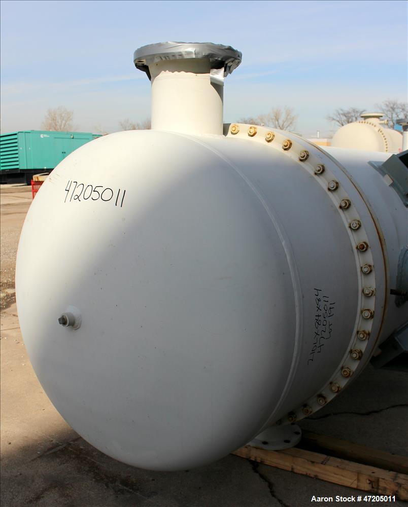 Unused- Perry Products Single Pass Shell & Tube Heat Exchanger, 4,143 Square Feet, Model FTS-48-4143, Vertical. Carbon steel shell rated 183 psi/Full Vacuum at -20 to 300 degrees F. (2110) 3/4" Diame...