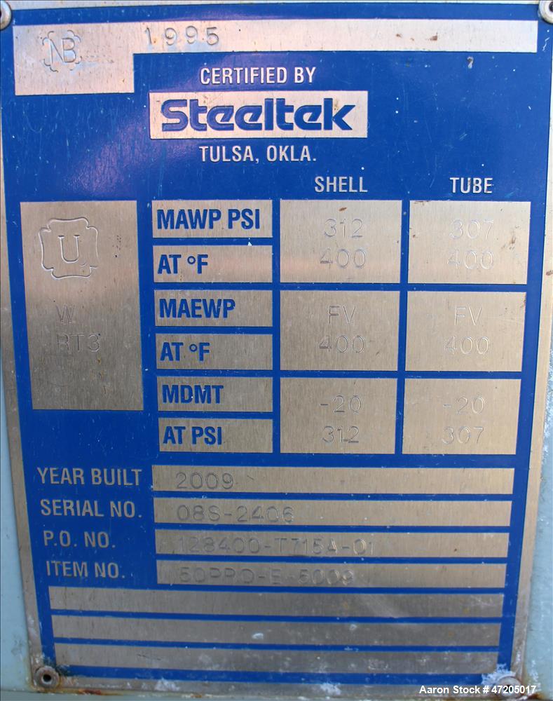 Unused- Steeltek "U" Tube Heat Exchanger, Approximate 2,311 Square Foot, Type BE