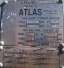 Used Atlas U Tube Heat Exchanger, approximately 35 square feet, horizontal. Carbon steel construction. Shell rated fv/150 psi at 400 deg F, (40) 3/4