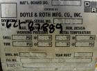 Used Doyle and Roth U Tube Heat Exchanger, approximately 25 square feet, horizontal. Carbon steel shell rated 100 psi at 350 deg F. (32) 3/4