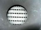 Used SGL Carbon Group Cylindrical Block Graphite Heat Exchanger. Approximately 25 square feet, vertical, model CK2. Service and process sides each rated 100 psi at 356 deg F. Openings: shell (2) 2