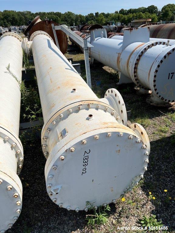 Used Xylem, Inc. Approximately 1,540 Square Foot Shell/Tube Heat Exchanger. 1,540 square feet surface area; National Board # 270677; Serial: 221166-01-1; 150 psi @ 300F shell MAWP; 150 psi @ 300F tub...