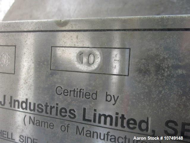 Used – Praj Industries 1185 sq. ft. Horizontal Shell & Tube Heat Exchanger – 304L SS Shell, NB Code