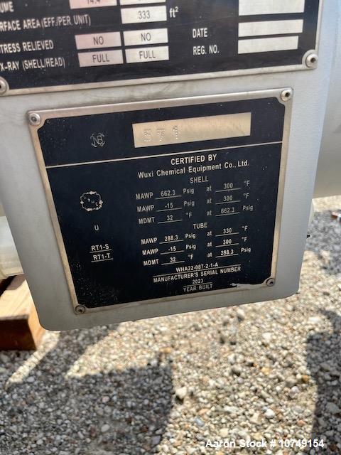 Unused Wuxi Duplex 2205 Horizontal U-Tube Heat Exchanger – 333 Sq. Ft., 7.9 MMBTU/Hr (2023)