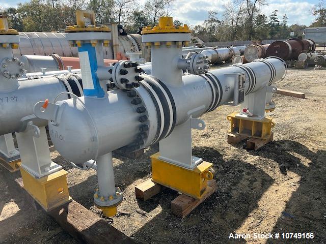 Used Wuxi Chemical Equipment 234 sq. ft. Horizontal Shell and Tube Heat Exchanger. Duplex 2205 stainless steel tubes rated 532 psi at 32 to 430 degrees F. 9' Tube length. 316L Stainless Steel shell r...