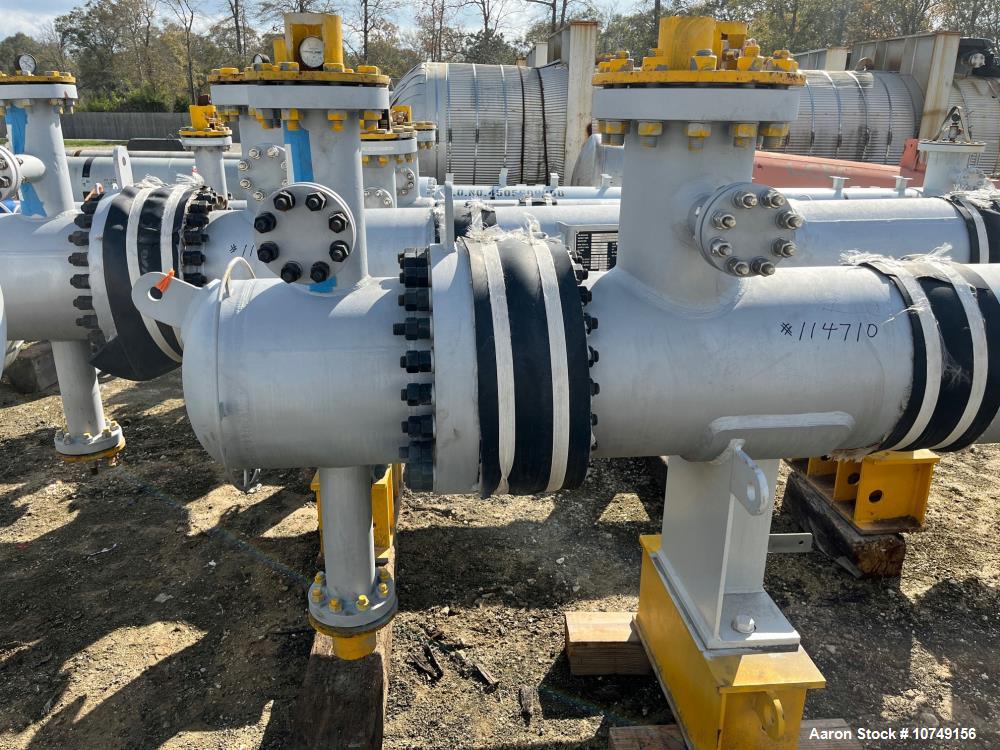 Used Wuxi Chemical Equipment 234 sq. ft. Horizontal Shell and Tube Heat Exchanger. Duplex 2205 stainless steel tubes rated 532 psi at 32 to 430 degrees F. 9' Tube length. 316L Stainless Steel shell r...
