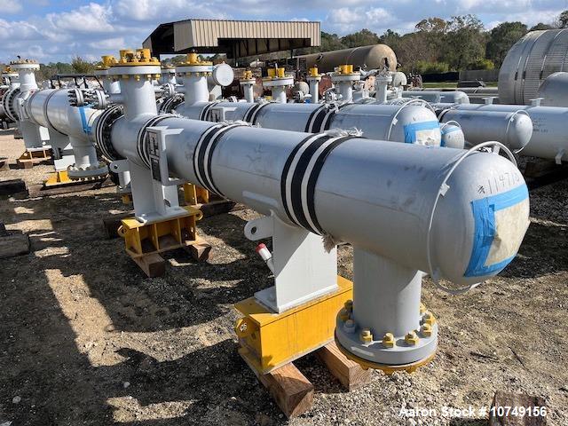 Used Wuxi Chemical Equipment 234 sq. ft. Horizontal Shell and Tube Heat Exchanger. Duplex 2205 stainless steel tubes rated 532 psi at 32 to 430 degrees F. 9' Tube length. 316L Stainless Steel shell r...