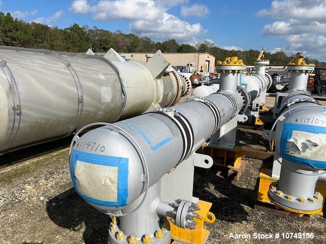 Used Wuxi Chemical Equipment 234 sq. ft. Horizontal Shell and Tube Heat Exchanger. Duplex 2205 stainless steel tubes rated 532 psi at 32 to 430 degrees F. 9' Tube length. 316L Stainless Steel shell r...