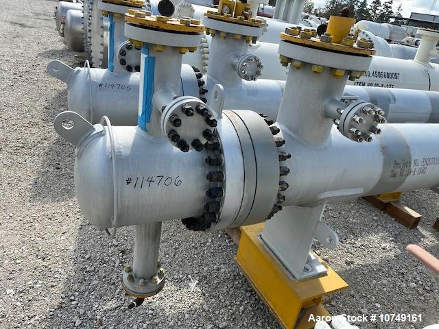 Used Wuxi Chemical Equipment 272 Square Foot Horizontal Shell and Tube Heat Exchanger. Duplex 2205 stainless steel tubes rated 532 psi at 32 to 430 degrees F, 10' 6'' Tube length. Carbon steel head. ...