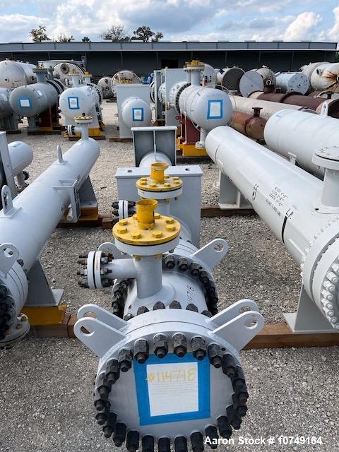Used Wuxi Chemical Equipment 333 Square Foot Shell and Tube Heat Exchanger, Horizontal. Duplex 2205 stainless steel tubes rated 288.3 psi at 32 to 330 degrees F, 16' 7'' Tube length. 15'' Shell diame...