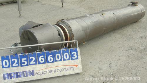 Used KAM Thermal U Tube Heat Exchanger, 101 square feet, horizontal. Carbon steel shell rated 200 psi at 400 deg.f., (52) 3/4" diameter x 10' long 304 stainless steel tubes, and tube sheet rated 200 ...