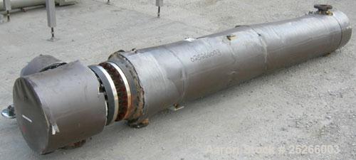 Used KAM Thermal U Tube Heat Exchanger, 101 square feet, horizontal. Carbon steel shell rated 200 psi at 400 deg.f., (52) 3/4" diameter x 10' long 304 stainless steel tubes, and tube sheet rated 200 ...