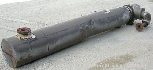 Used KAM Thermal U Tube Heat Exchanger, 101 square feet, horizontal. Carbon steel shell rated 200 psi at 400 deg.f., (52) 3/4" diameter x 10' long 304 stainless steel tubes, and tube sheet rated 200 ...