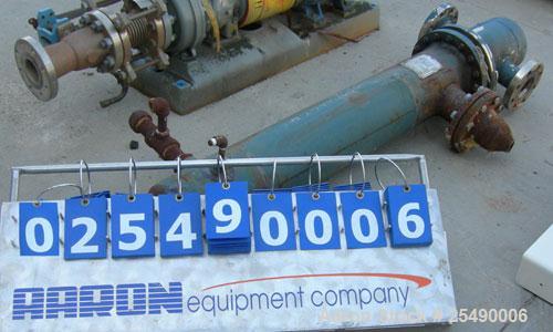 Used-ITT Standard 2 Pass U Tube Heat Exchanger, 32 square feet, model 08048, type B-300S, horizontal. Carbon steel shell rat...