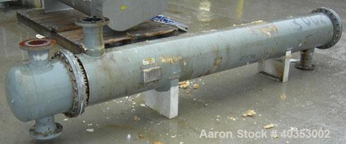 Used Ketema shell and tube heat exchanger, type 1-V-2(BEM), 622 square feet, horizontal. Carbon steel shell, 304 stainless steel tubes, 316 stainless steel heads. (322) tubes X 5/8" diameter x 10'-4"...