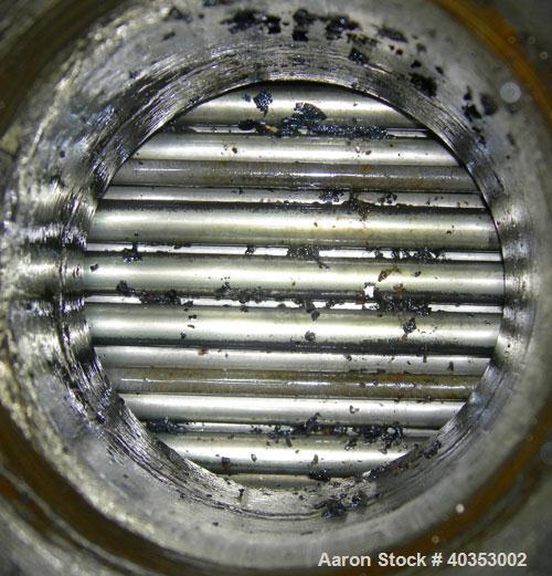 Used Ketema shell and tube heat exchanger, type 1-V-2(BEM), 622 square feet, horizontal. Carbon steel shell, 304 stainless steel tubes, 316 stainless steel heads. (322) tubes X 5/8" diameter x 10'-4"...