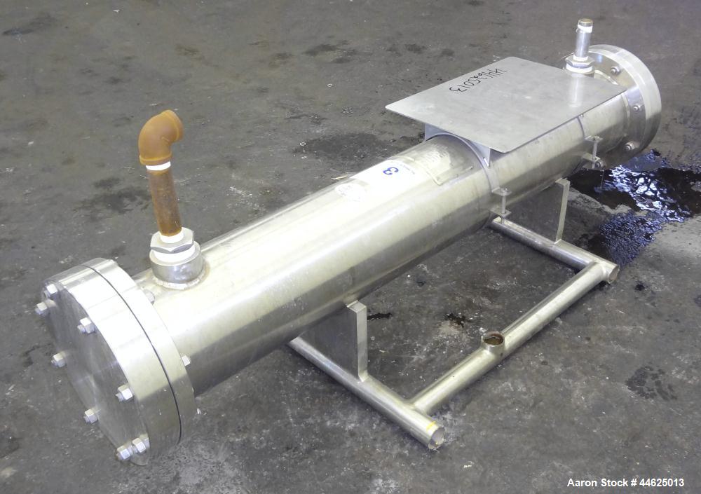 Used Enerquip 8 Pass Shell and Tube Heat Exchanger, approximately 85 square feet, stainless steel, horizontal.  304L Stainless steel shell rated 150 psi at -20 to 375 degrees F.  (160) 3/8" diameter ...