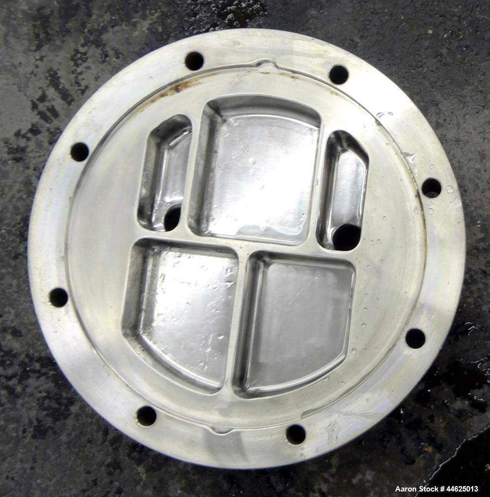 Used Enerquip 8 Pass Shell and Tube Heat Exchanger, approximately 85 square feet, stainless steel, horizontal.  304L Stainless steel shell rated 150 psi at -20 to 375 degrees F.  (160) 3/8" diameter ...