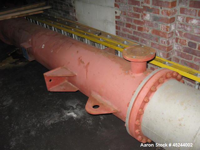 Used Southern Heat Exchanger Vertical mount from side lugs, approximately 475 square feet. Has (249) tubes, 16 BWG, 10' long, T304 stainless steel, tube sheets and heads. Shell is carbon steel 18" di...