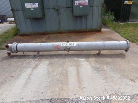 Used Apparatenfabriek Helpman NV Shell & Tube Heat Exchanger, Approximate 215 Square Feet (20 Square Meter), Vertical. Stainless steel shell approximate 330mm diameter x 3795mm long rated 23 bar at 1...