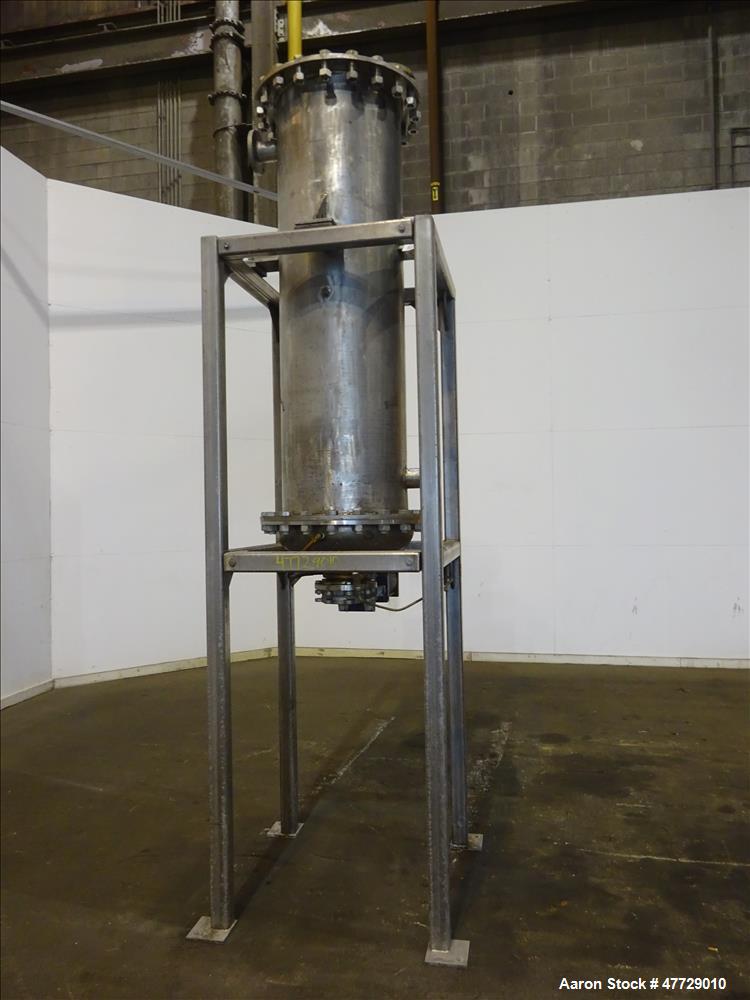 Used Shell and Tube Heat Exchanger, Approximate 200 Square Feet, 304 Stainless