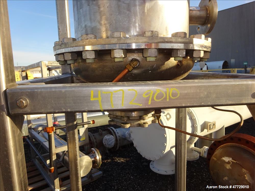 Used Shell and Tube Heat Exchanger, Approximate 200 Square Feet, 304 Stainless