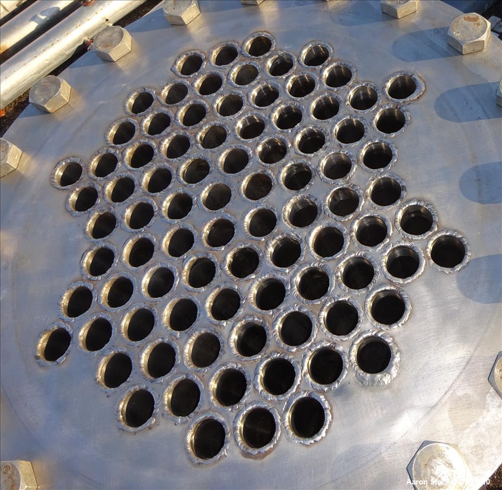 Used Shell and Tube Heat Exchanger, Approximate 200 Square Feet, 304 Stainless