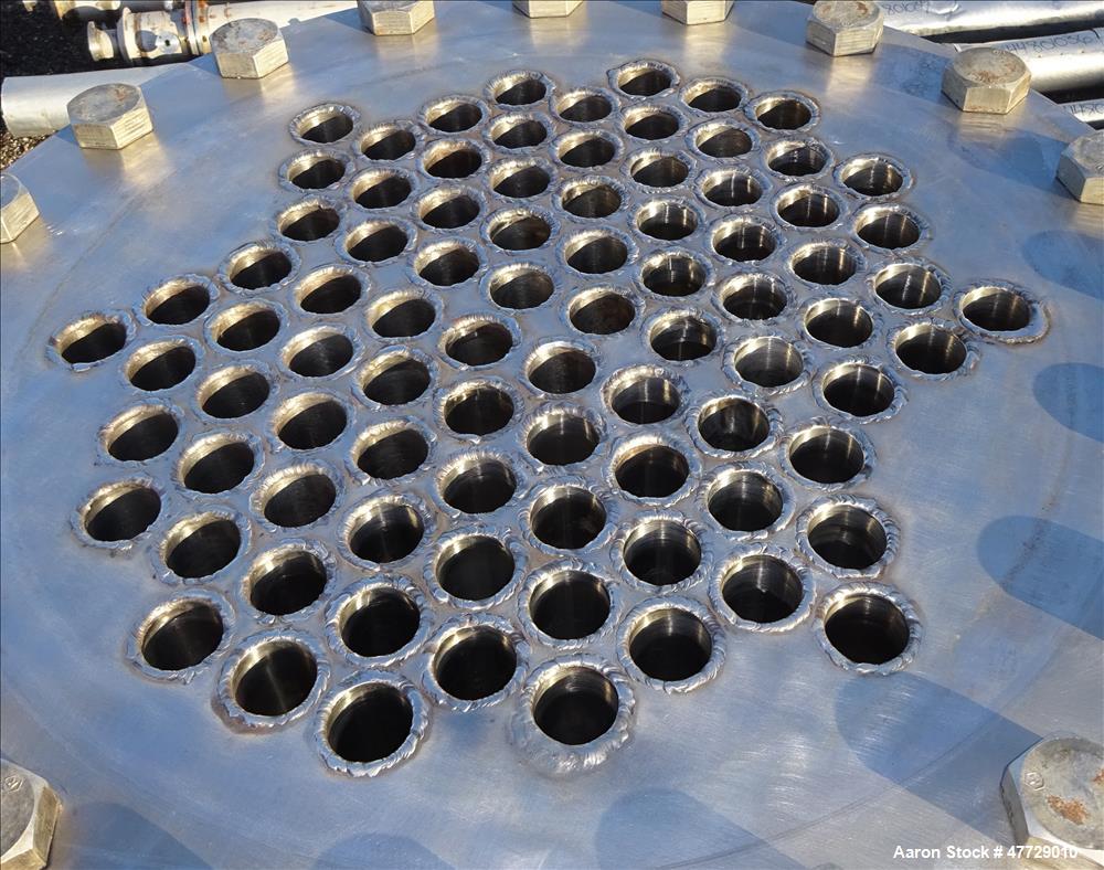 Used Shell and Tube Heat Exchanger, Approximate 200 Square Feet, 304 Stainless