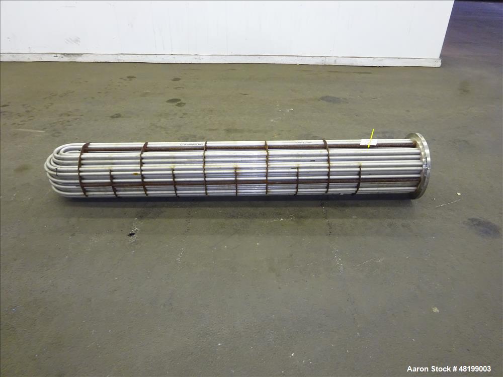 Used Shell & Tube Heat Exchanger U Tube Bundle Only, Approximate 100 Square Feet, Stainless Steel. (42) 3/4" Diameter x 6' long tubes. 304 stainless steel