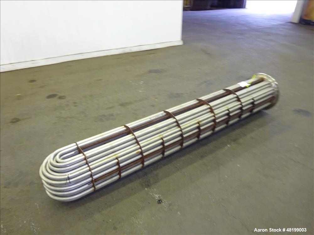 Used Shell & Tube Heat Exchanger U Tube Bundle Only, Approximate 100 Square Feet, Stainless Steel. (42) 3/4" Diameter x 6' long tubes. 304 stainless steel