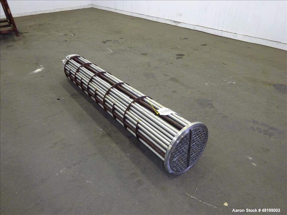 Used Shell & Tube Heat Exchanger U Tube Bundle Only, Approximate 100 Square Feet, Stainless Steel. (42) 3/4" Diameter x 6' long tubes. 304 stainless steel