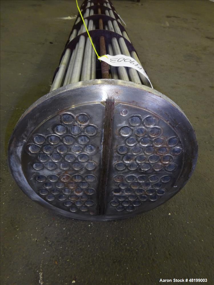 Used Shell & Tube Heat Exchanger U Tube Bundle Only, Approximate 100 Square Feet, Stainless Steel. (42) 3/4" Diameter x 6' long tubes. 304 stainless steel