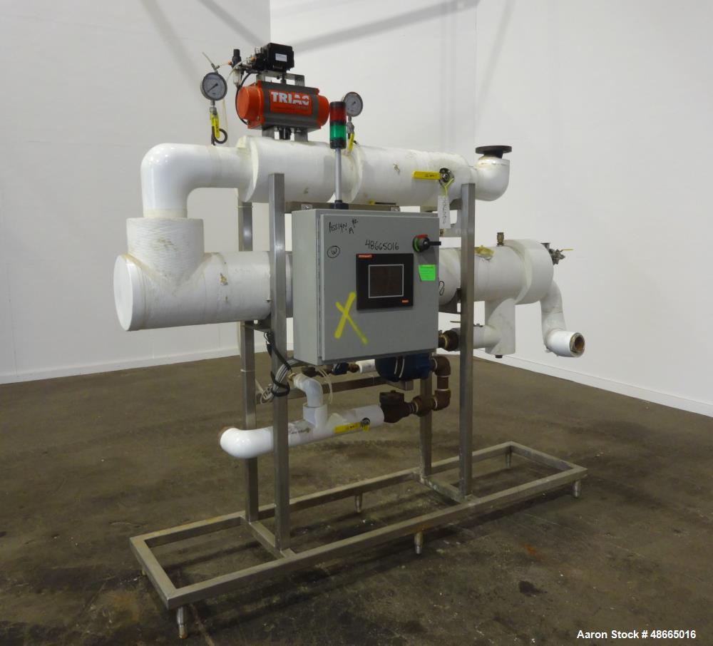 Used Enerquip Shell & Tube Heat Exchanger System, Stainless Steel, Horizontal.
