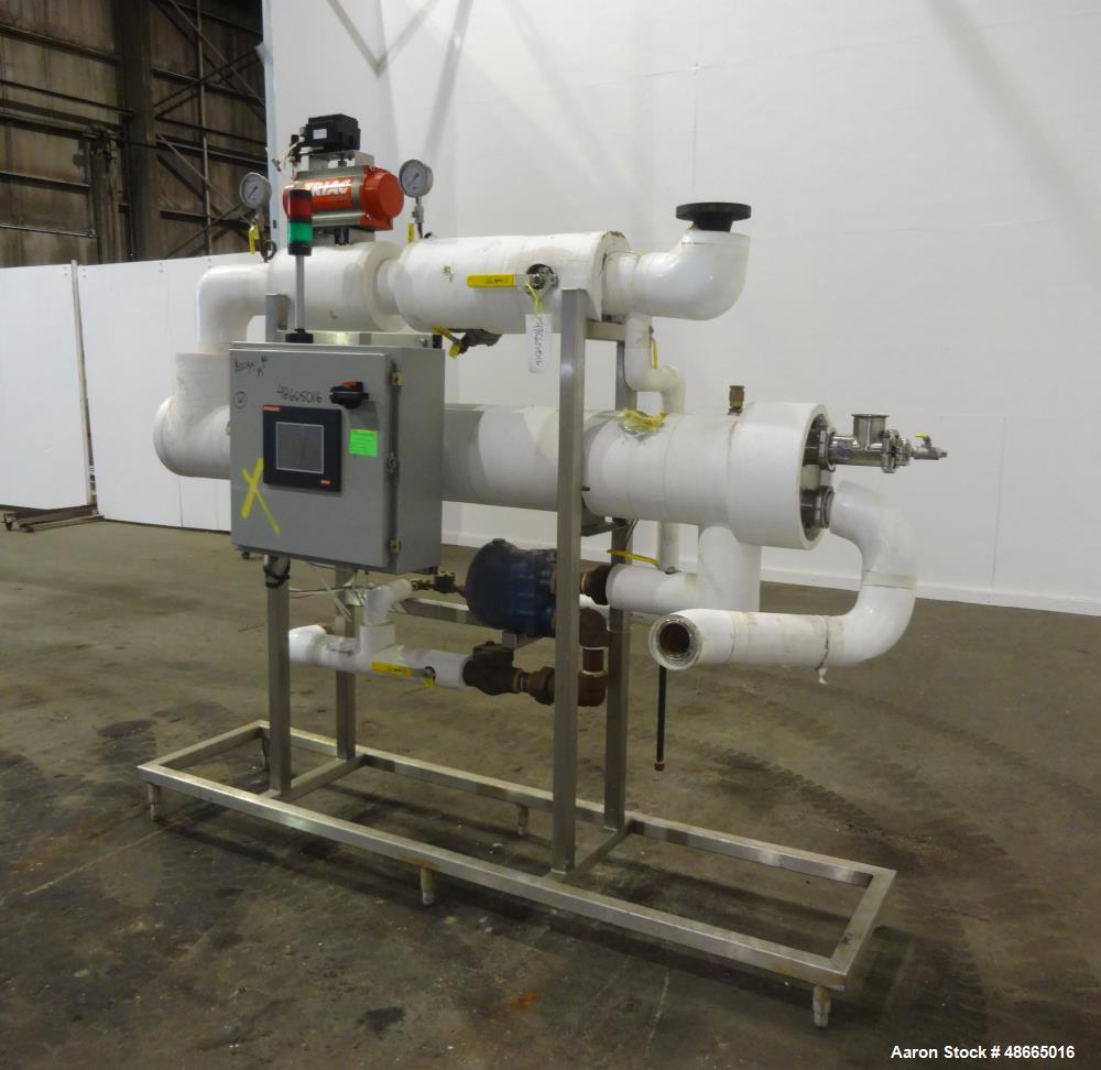 Used Enerquip Shell & Tube Heat Exchanger System, Stainless Steel, Horizontal.