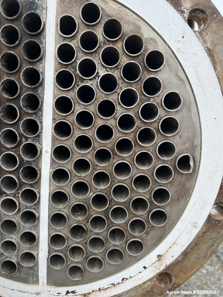 Used Struthers Industries Shell & Tube Heat Exchanger, Approximate 278.9 Square Feet, 316L Stainless Steel, Horizontal. 316L Stainless steel shell rated 150 psi / FV at 0 to 500 degrees F. (120) 316L...