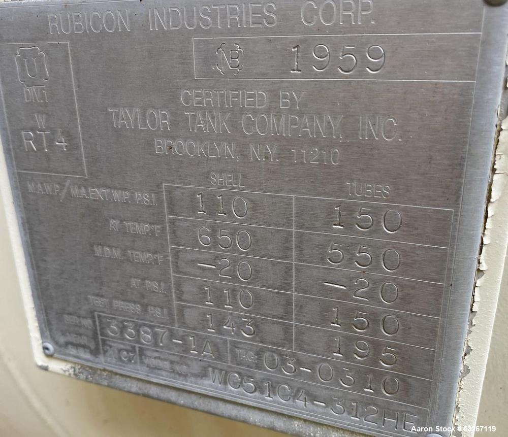 Used Rubicon 304L Tube Heat Exchanger – 51" Diameter, 26' Length, Built 2007