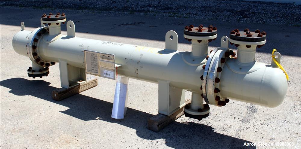 Unused- AT&F Advanced Metals Single Pass Shell and Tube Heat Exchanger, 76.2 Square Feet, Horizontal. Carbon steel shell rated 195 psi at -20 to 400 degrees F. (67) 3/4" Diameter x 72" long 2205 stai...