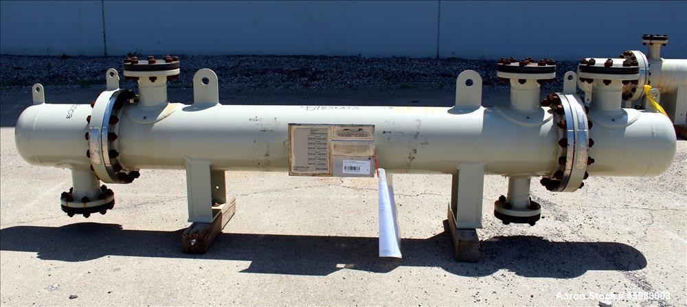 Unused- AT&F Advanced Metals Single Pass Shell and Tube Heat Exchanger, 76.2 Square Feet, Horizontal. Carbon steel shell rated 195 psi at -20 to 400 degrees F. (67) 3/4" Diameter x 72" long 2205 stai...