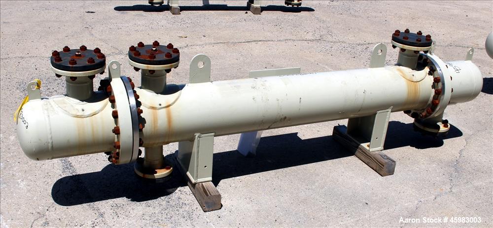 Unused- AT&F Advanced Metals Single Pass Shell and Tube Heat Exchanger, 76.2 Square Feet, Horizontal. Carbon steel shell rated 195 psi at -20 to 400 degrees F. (67) 3/4" Diameter x 72" long 2205 stai...