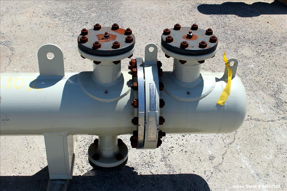 Unused- AT&F Advanced Metals Single Pass Shell and Tube Heat Exchanger, 76.2 Square Feet, Horizontal. Carbon steel shell rated 195 psi at -20 to 400 degrees F. (67) 3/4" Diameter x 72" long 2205 stai...