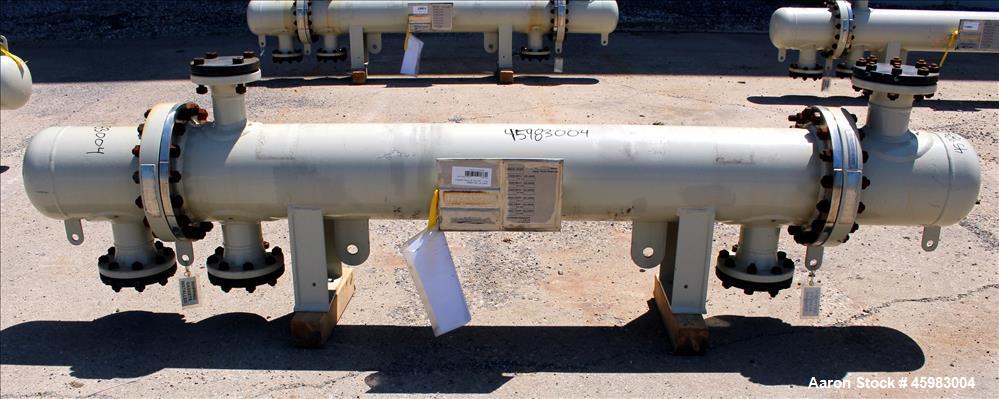 Unused- AT&F Advanced Metals Single Pass Shell and Tube Heat Exchanger, 76.2 Square Feet, Horizontal. Carbon steel shell rated 195 psi at -20 to 400 degrees F. (67) 3/4" Diameter x 72" long 2205 stai...