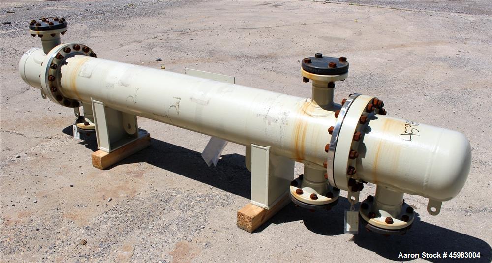 Unused- AT&F Advanced Metals Single Pass Shell and Tube Heat Exchanger, 76.2 Square Feet, Horizontal. Carbon steel shell rated 195 psi at -20 to 400 degrees F. (67) 3/4" Diameter x 72" long 2205 stai...
