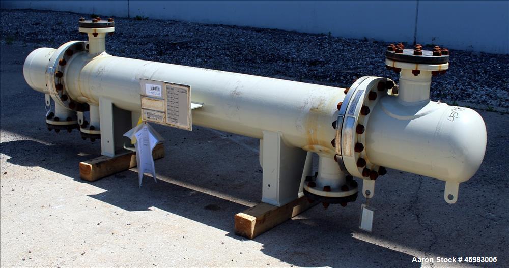 Unused- AT&F Advanced Metals Single Pass Shell and Tube Heat Exchanger, 76.2 Square Feet, Horizontal. Carbon steel shell rated 195 psi at -20 to 400 degrees F. (67) 3/4" Diameter x 72" long 2205 stai...