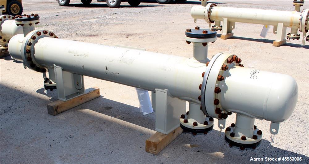 Unused- AT&F Advanced Metals Single Pass Shell and Tube Heat Exchanger, 76.2 Square Feet, Horizontal. Carbon steel shell rated 195 psi at -20 to 400 degrees F. (67) 3/4" Diameter x 72" long 2205 stai...