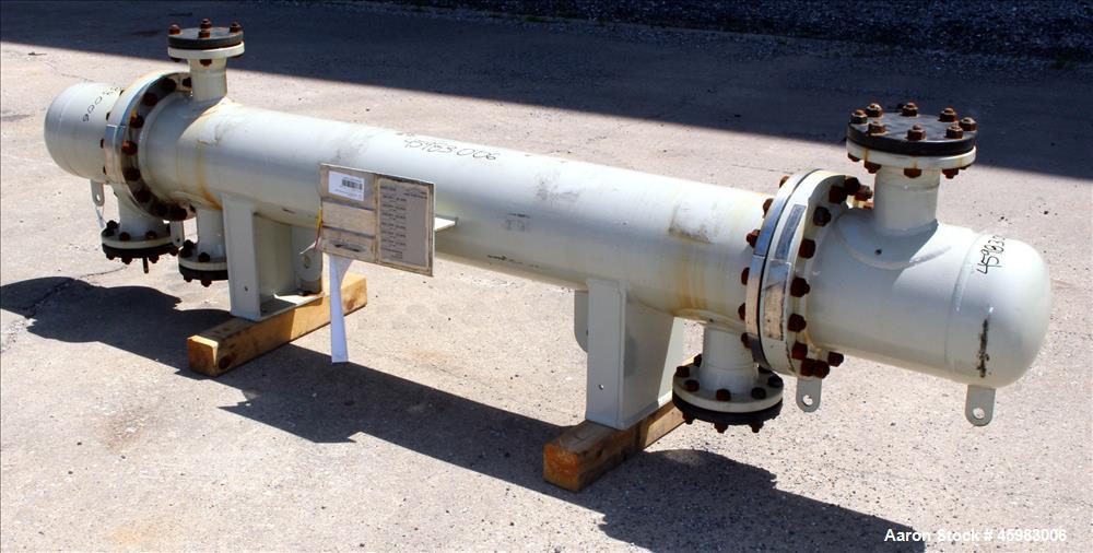 Unused- AT&F Advanced Metals Single Pass Shell and Tube Heat Exchanger, 76.2 Square Feet, Horizontal. Carbon steel shell rated 195 psi at -20 to 400 degrees F. (67) 3/4" Diameter x 72" long 2205 stai...