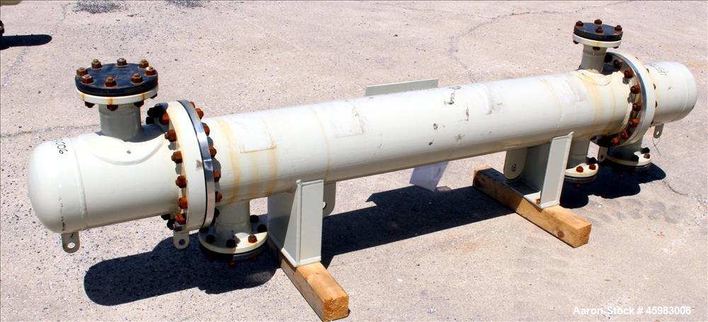 Unused- AT&F Advanced Metals Single Pass Shell and Tube Heat Exchanger, 76.2 Square Feet, Horizontal. Carbon steel shell rated 195 psi at -20 to 400 degrees F. (67) 3/4" Diameter x 72" long 2205 stai...